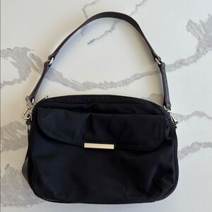 MZ Wallace Nylon Front Flap Crossbody
Bag In black red silver older style!